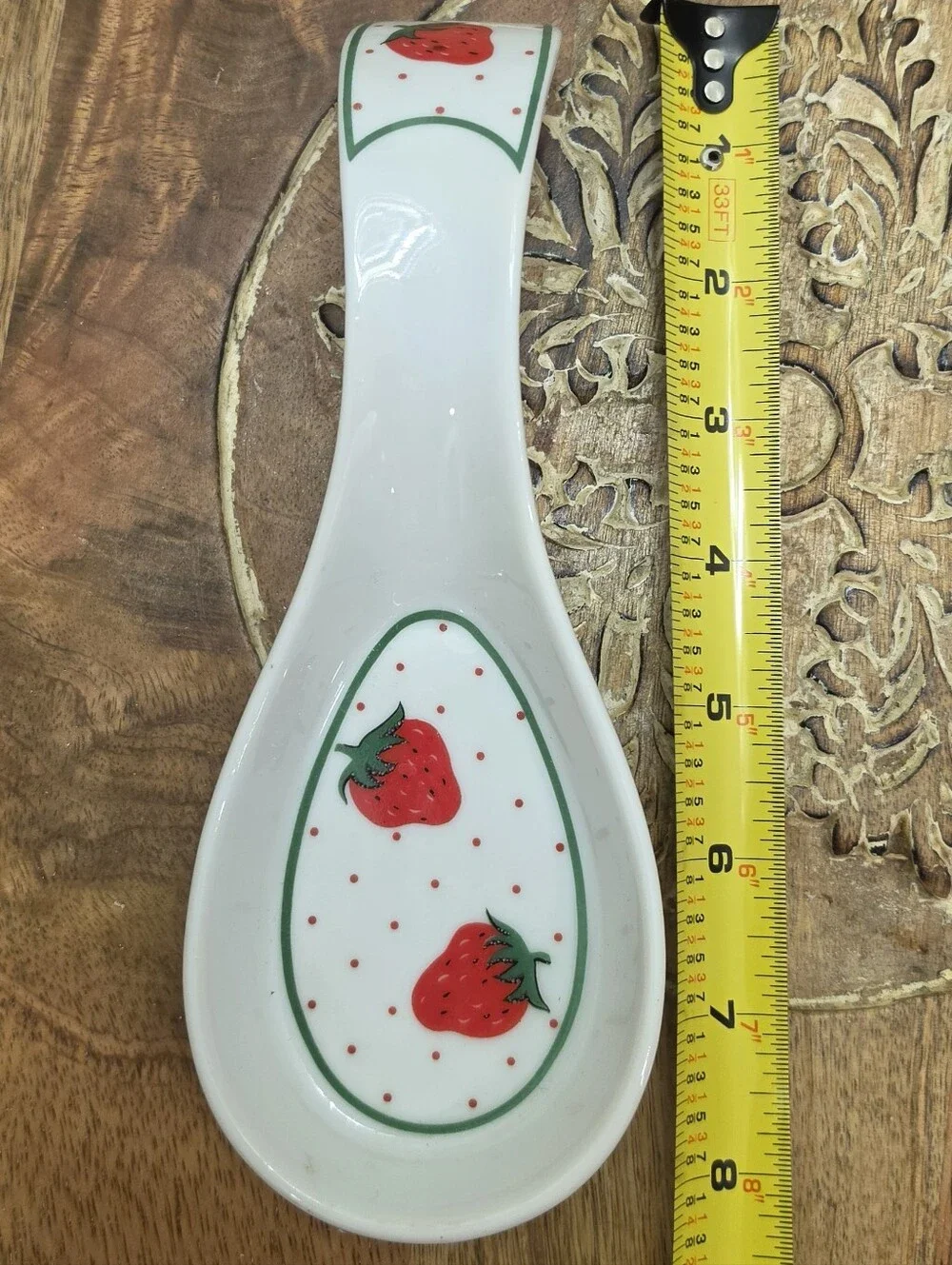 Vtg Reston Lloyd Strawberry Ceramic Spoon Rest Japan Utensil Holder Retro 70s 80